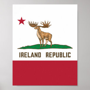 Affiche Irlande République Irish Elk Drapeau géant Cerf