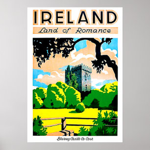 Affiche Irlande, terre romantique, château de Blarey, vint