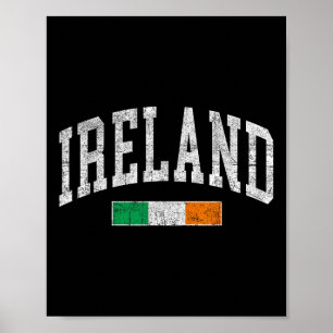 Affiche Irlande vintage Drapeau Irlandais Rétro Throwback 