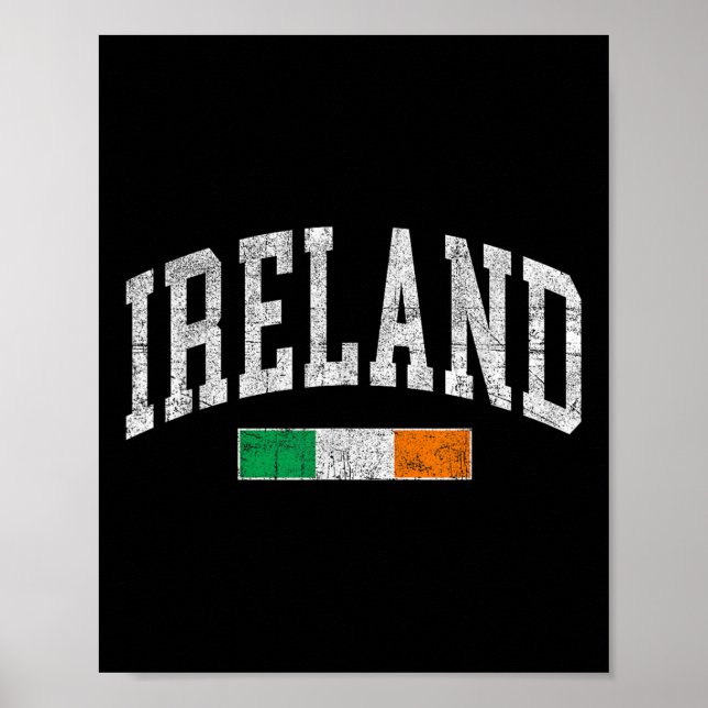 Affiche Irlande vintage Drapeau Irlandais Rétro Throwback  (Devant)