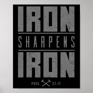 Affiche Iron Sharpens Fer Christian Hommes Bible Écriture 