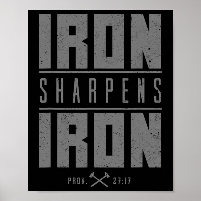 Affiche Iron Sharpens Fer Christian Hommes Bible Écriture  (Devant)