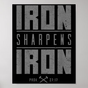 Affiche Iron Sharpens Fer Christian Hommes Bible Écriture 