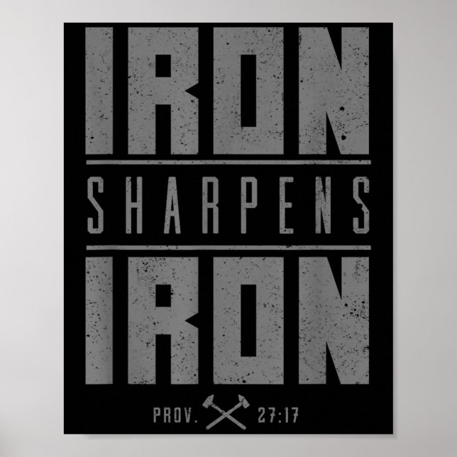 Affiche Iron Sharpens Fer Christian Hommes Bible Écriture  (Devant)