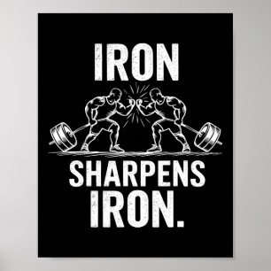 Affiche Iron Sharpens Fer - Gym Art Poids Design