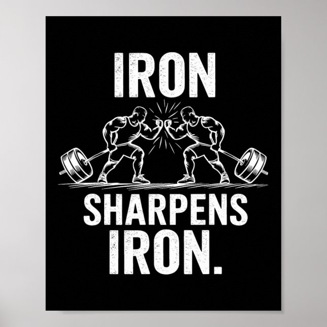 Affiche Iron Sharpens Fer - Gym Art Poids Design (Devant)