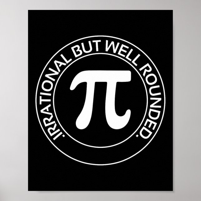 Affiche Irrationnel Mais Bien Arrondi Funky Pi Day Enseign (Devant)