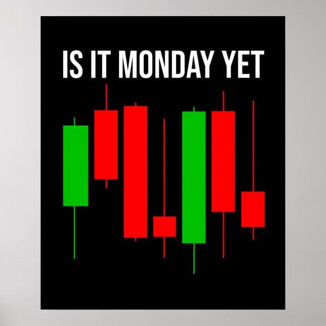Affiche Is It Monday Yet Trading Funny Stock Trader (Devant)