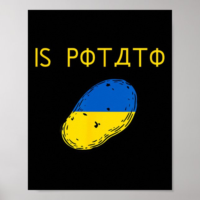 Affiche Is Potato Funny Joke Blue And Yellow Potato  (Devant)