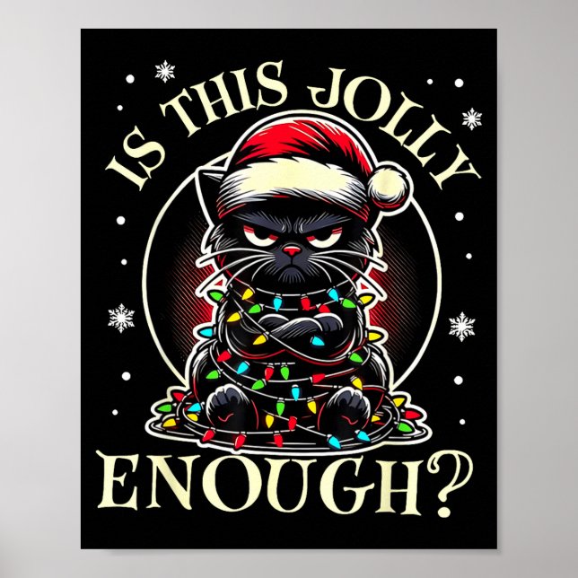 Affiche Is This Jolly Enough Funny Cat Christmas Meme  (Devant)