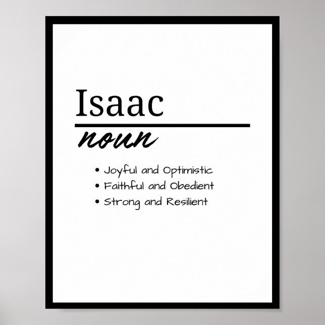 Affiche Isaac, Garçon Nom Personnalisé Définition (Devant)