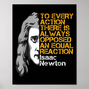 Affiche Isaac Newton Action Et Réaction Inspiration Quo