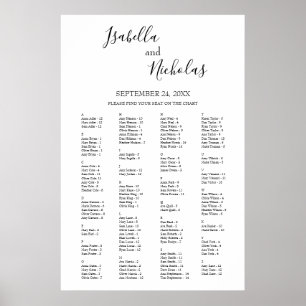Affiche Isabella Elegant Alphabetical Seating Chart
