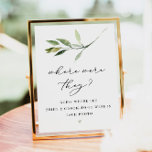 Affiche ISABELLA Green Où Étaient-Ils Jeu De Douche<br><div class="desc">Là où ils ont été mariés signe de jeu de douche dispose d'une simple aquarelle feuille de verdure et de la disposition minimaliste moderne. Le design élégant et classique en fait l'ajout parfait à une douche nuptiale ou à une douche pour couples. Modifiez facilement la plupart du texte pour répondre...</div>