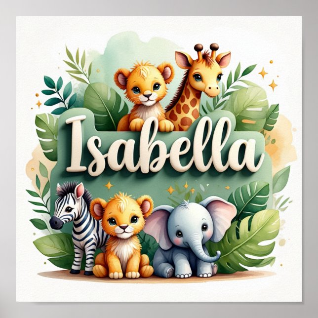 Affiche Isabella Safari Nursery Wall Art (Devant)