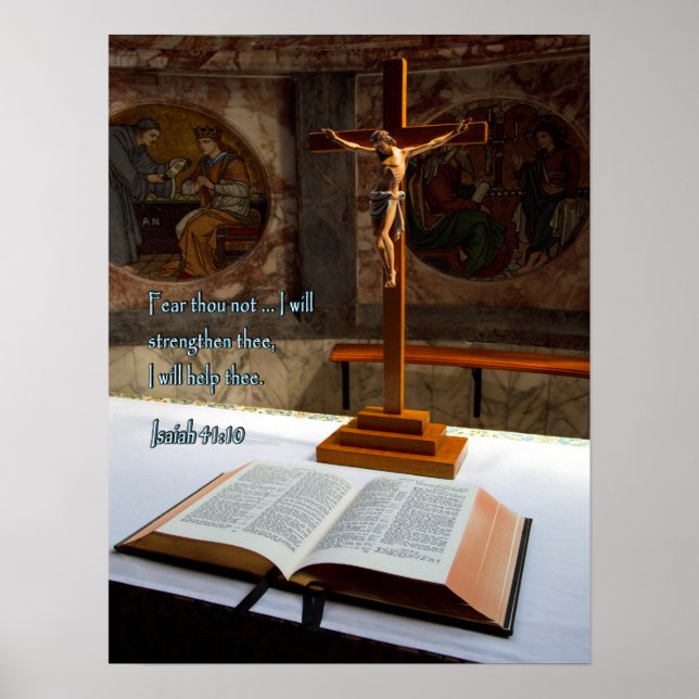 Affiche Isaiah 41:10 Bible and Cross (Devant)