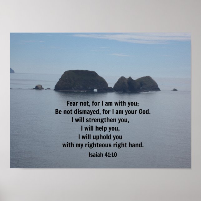 Affiche Isaiah 41:10 Fear not, for I am with you (Devant)