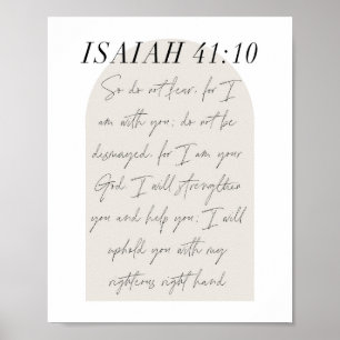 Affiche Isaiah 41:10 Minimal Boho Beige Arch Script