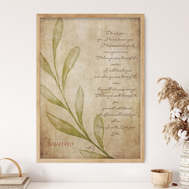 Affiche Isaiah 43:1-3 Bible Verse Wall Art Printable Scrip (Créateur téléchargé)