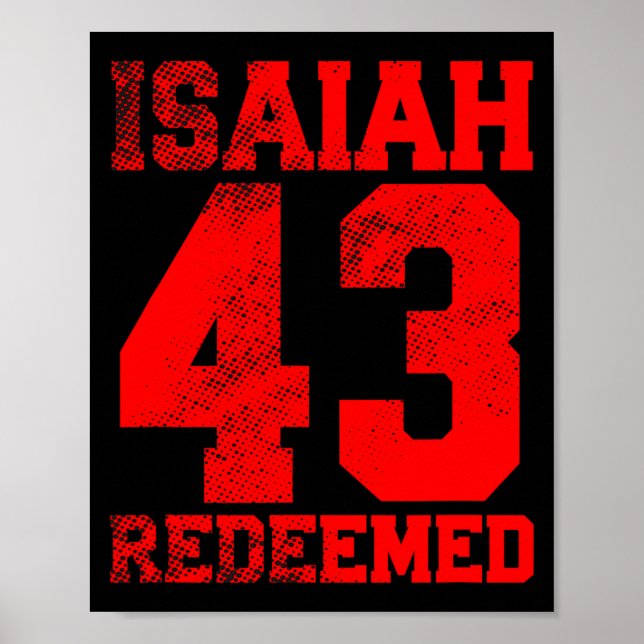 Affiche Isaiah 43 Inspirant chrétien racheté  (Devant)