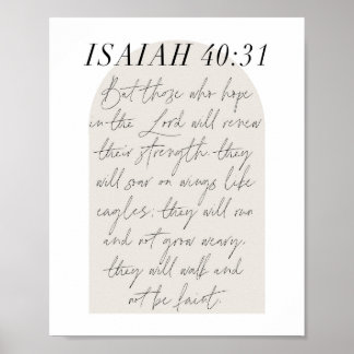 Affiche Isaïe 40:31 Arc Beige Boho Minimal