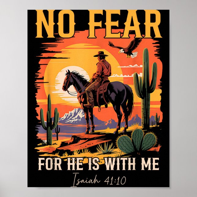 Affiche Isaïe 41_10 Verset de la Bible Cowboy Occidental C (Devant)
