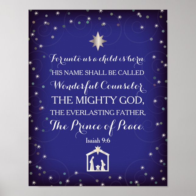 Affiche Isaïe 9:6 Pour Nous Un Enfant Est Né (11x14) (Devant)