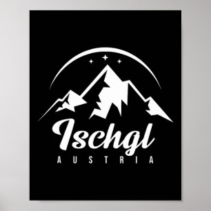 Affiche Ischgl Autriche Station de ski Ski Snowboard Souv