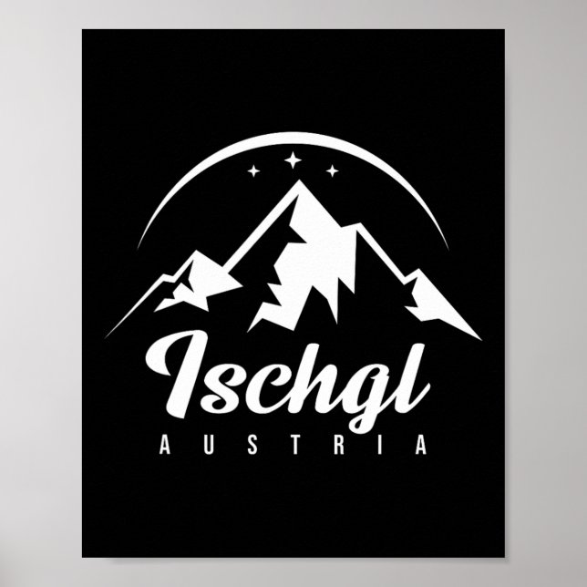 Affiche Ischgl Autriche Station de ski Ski Snowboard Souv (Devant)