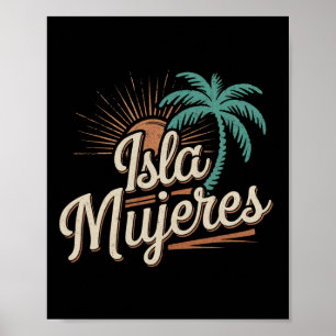 Affiche Isla Mujeres Mexique Souvenirs de vacances Famille
