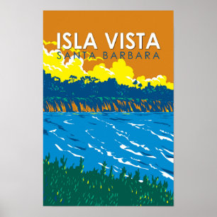 Affiche Isla Vista Californie Voyage Art Vintage