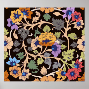 Affiche Islamique Classique : Ornement Floral sans Seamles