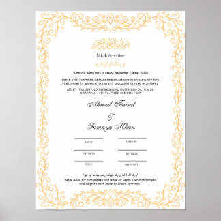 Affiche Islamisch nikah zertifikat