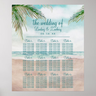 Affiche Island Breeze Beach Table de mariage Carte de sièg