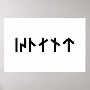 Affiche Islande ᛁᛋᛚᛅᚾᛏ ~ Runes Futhark jeune