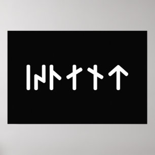 Affiche Islande ᛁᛋᛚᛅᚾᛏ ~ Runes Futhark récent