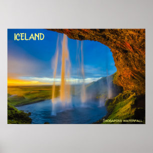 Affiche Islande - Cascade de Skogafoss