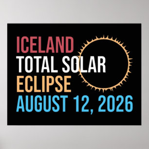 Affiche Islande éclipse solaire totale 12 août 2026 Mug
