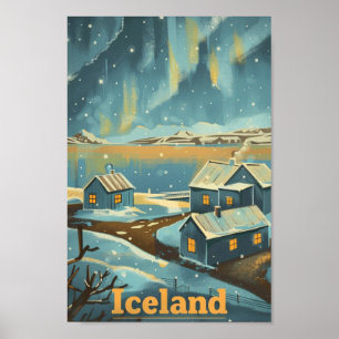 Affiche Islande Vintage célèbre Travel Place