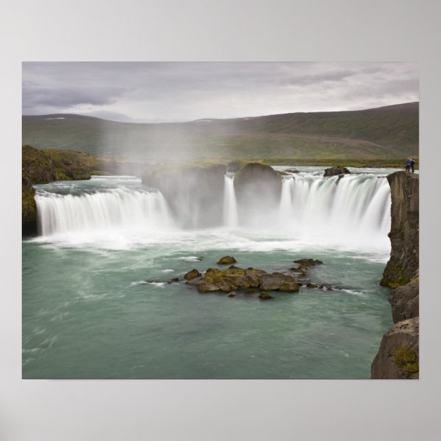 Affiche Islande. Vue sur les chutes de Godafoss sur la (Devant)