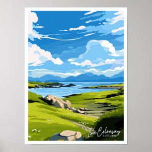 Affiche Isle Colonsay Scotland Travel Vintage illustration