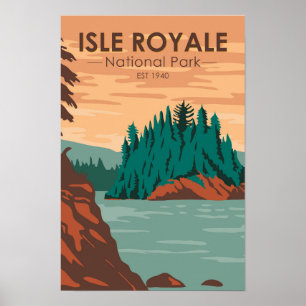 Affiche Isle Royale National Park Michigan Vintage
