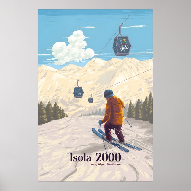 Affiche Isola 2000 Alpes-Maritimes France Station de ski (Devant)