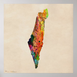 Affiche Israel Map Painting