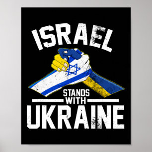 Affiche Israël soutient l'Ukraine Drapeau ukrainien israél