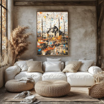 Istanbul Hagia Sophia Peinture Abstraite au Goutte