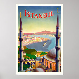 Affiche Istanbul Turquie Asie Monde Voyage Voyage Vintage