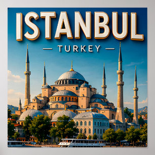 Affiche Istanbul Turquie Hagia Sophia Bosphore Culturel