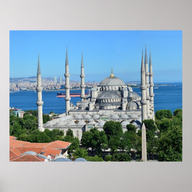 Affiche Istanbul Turquie Mosquée Bleue Architecture Vue du (Devant)