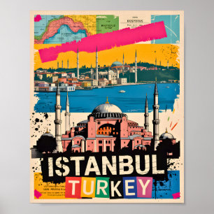 Affiche Istanbul Turquie Sainte-Sophie Art Pop Rétro Voyag